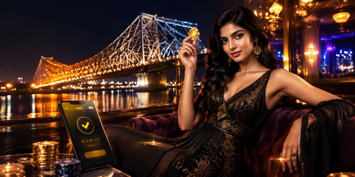 Mobile payment interface on 20m22 site with Kolkata's Howrah Bridge backdrop