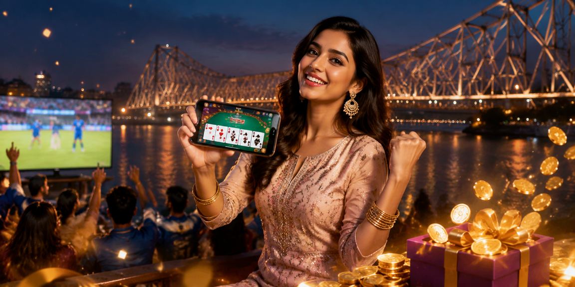Woman playing Rummy at Kolkata gaming lounge